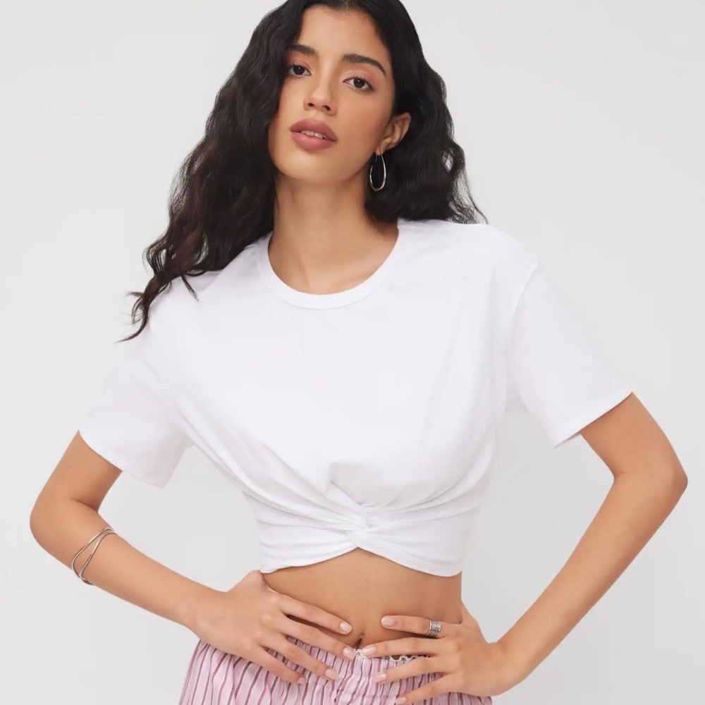 Cider | White crop twist Top
